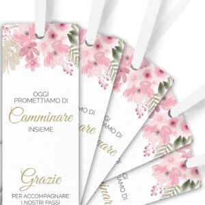 Eleganti segnaposto matrimonio in carta martellata con nastro decorativo.